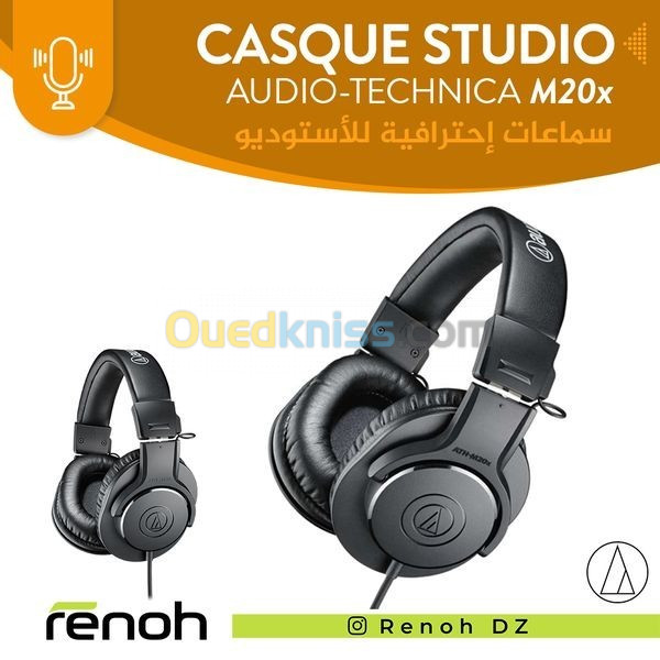 Casque studio professionnel AUDIO TECHNICA ATH-MT20x