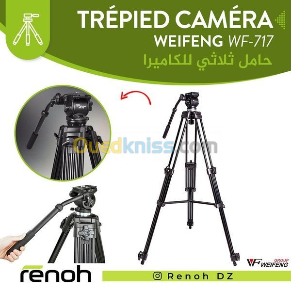 Weifeng Trépied WF-717 Caméscope Vidéo Trépied 8KG 1800cm tête Fluide En Aluminium