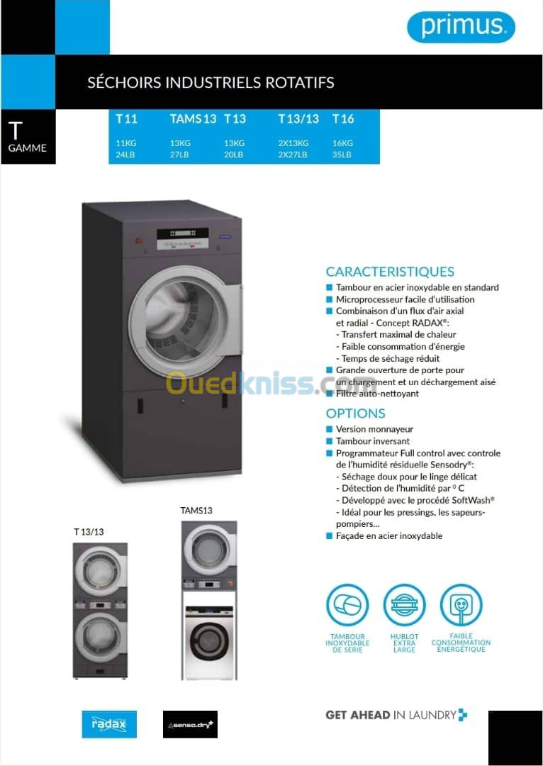 Séchoir rotatif électrique 11 kg Professionnel 