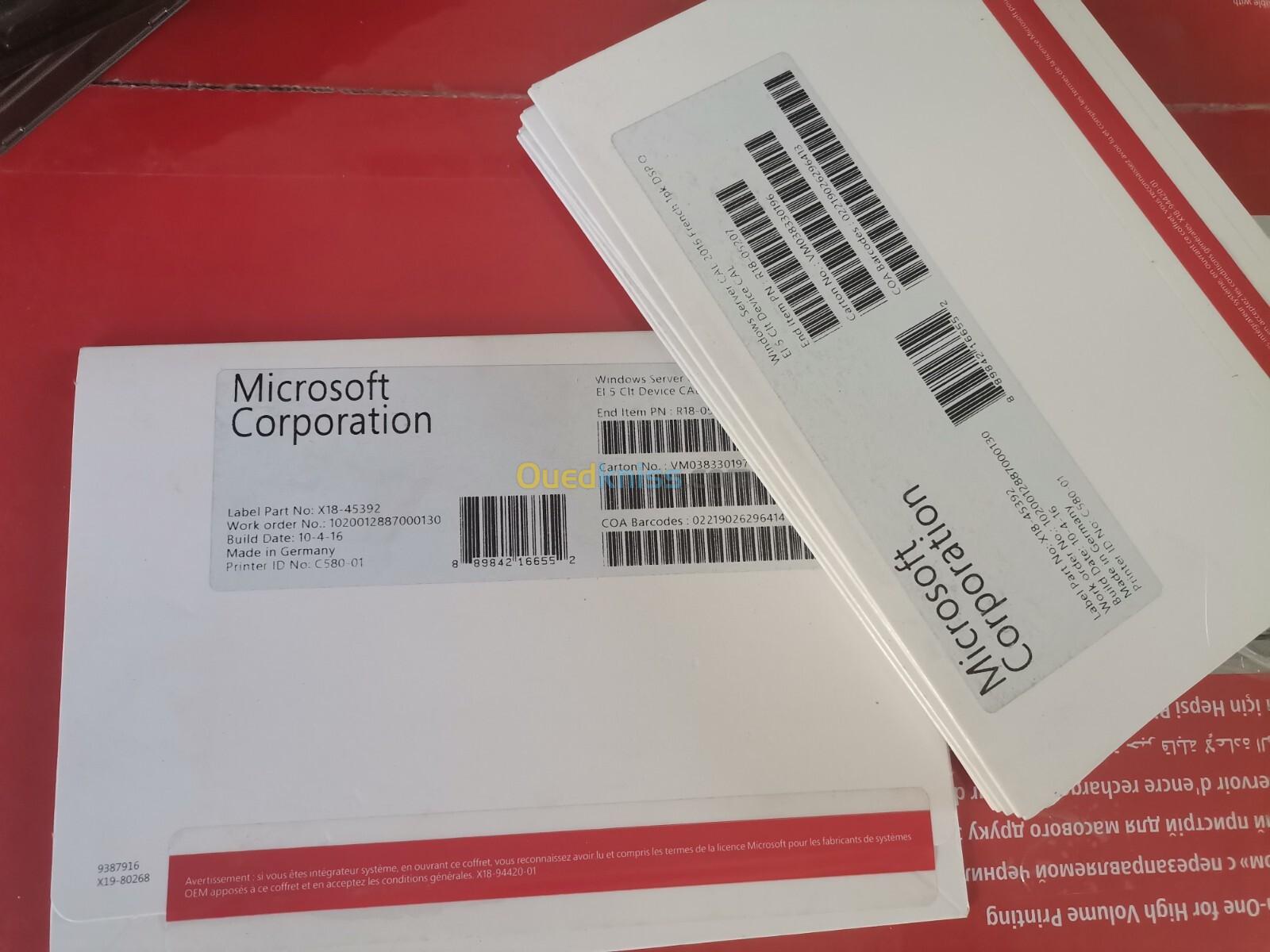 Licence Microsoft Windows Server Standard 2016 Coffret