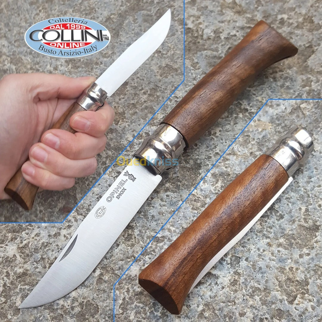 OPINEL COUTEAU N08 INOX BOIS DE NOYER 