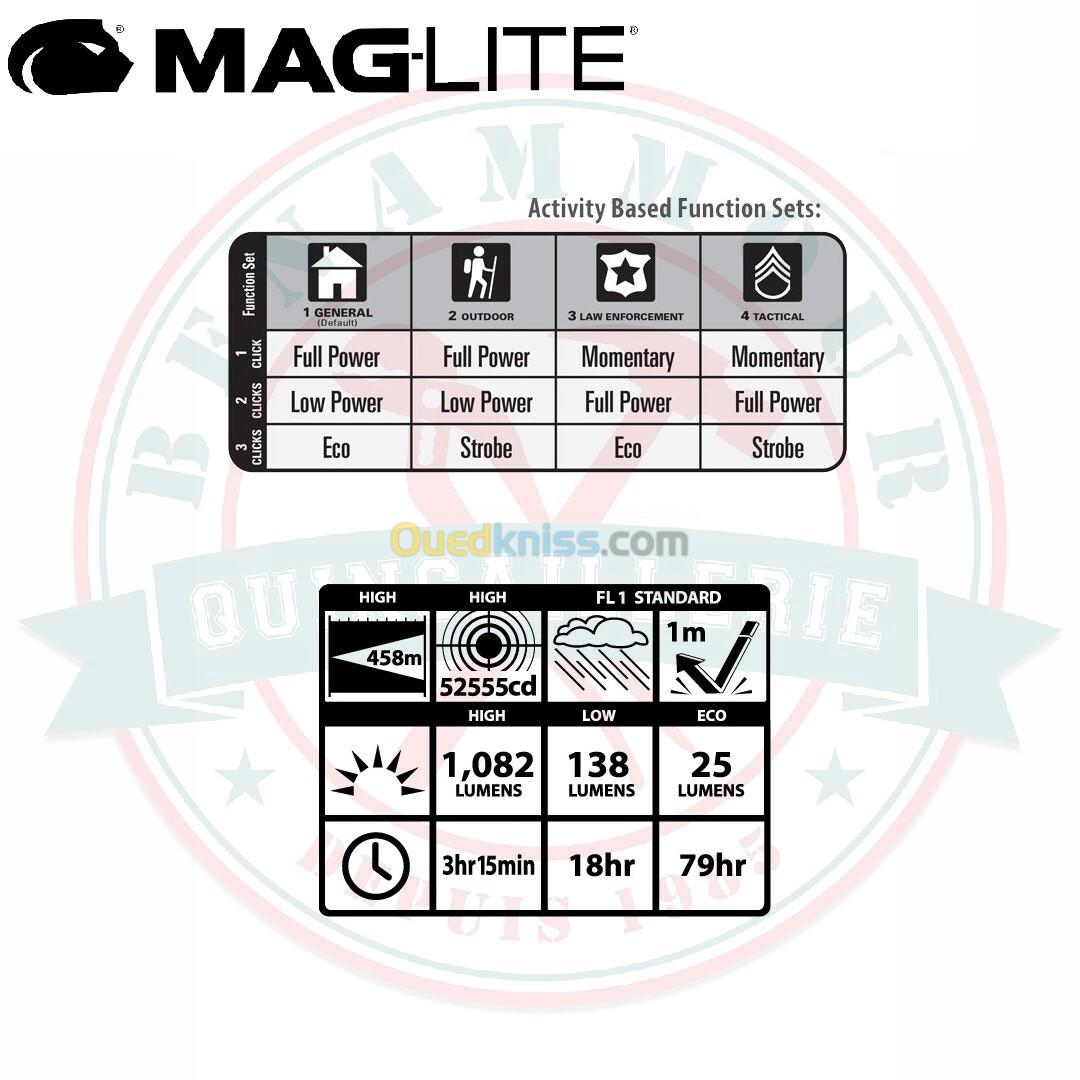 MAGLITE LAMPE TORCHE ML150LR RECHARGEABLE LED 1082 LUMENS