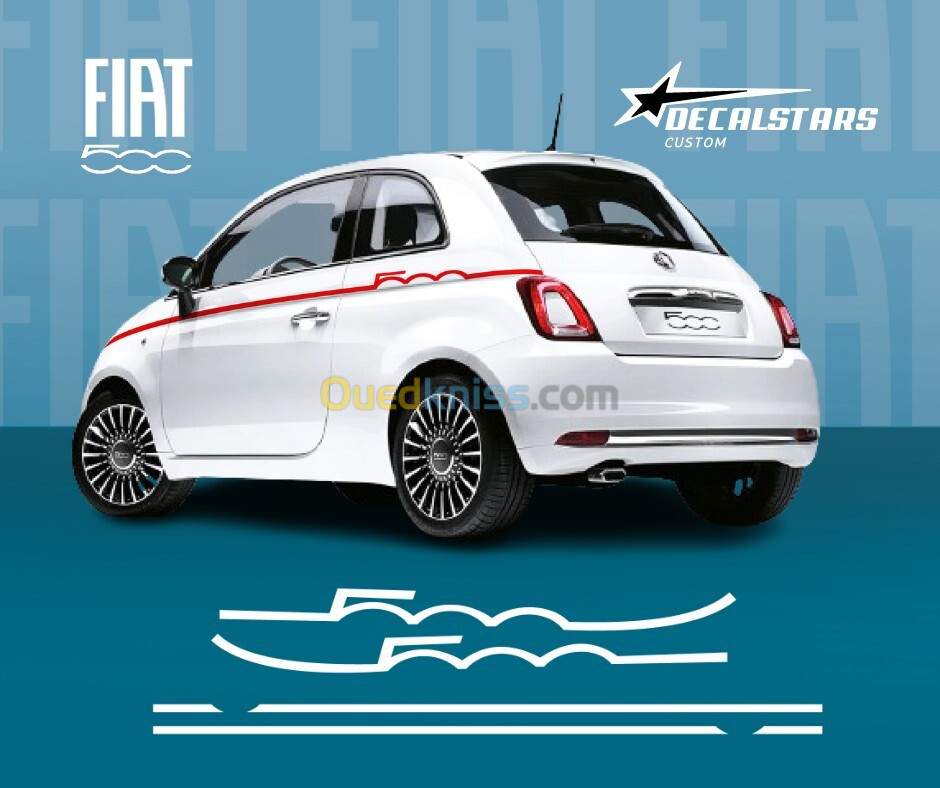 Autocollant decoratif Fiat 500 