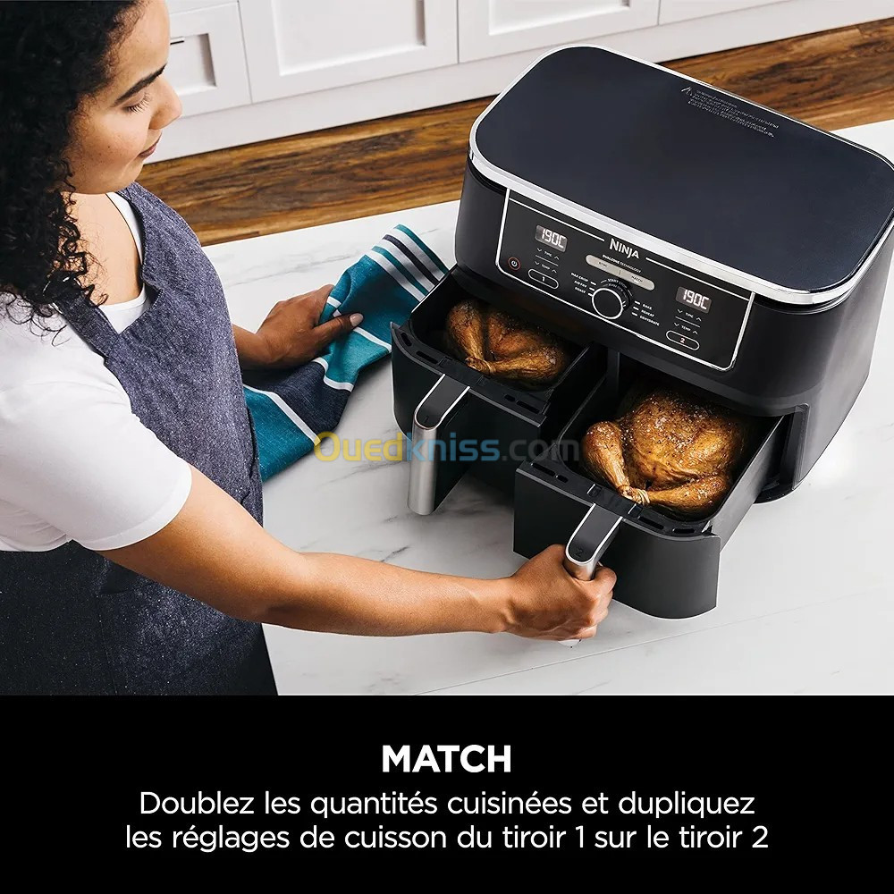 Friteuse air fryer ninja deux tiroire 9.5,l