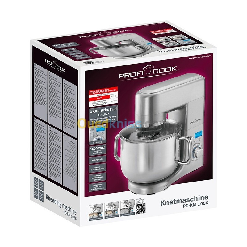 Pétrin double crochi proficook 10l