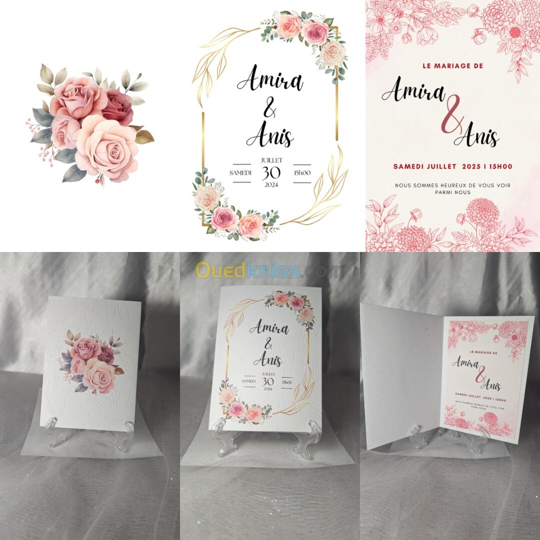 Cartes d'Invitation mariage personnalisée 