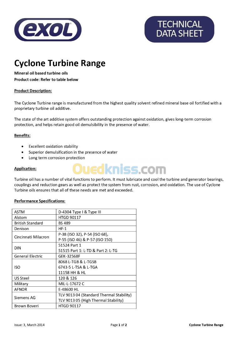 EXOL Cyclone Turbine - HUILE TURBINE 