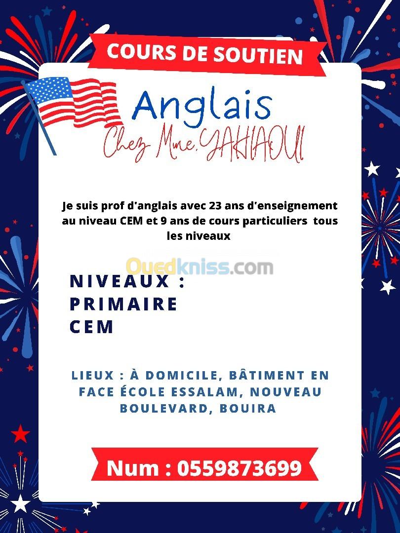 Cours de soutien anglais CEM et primaire 