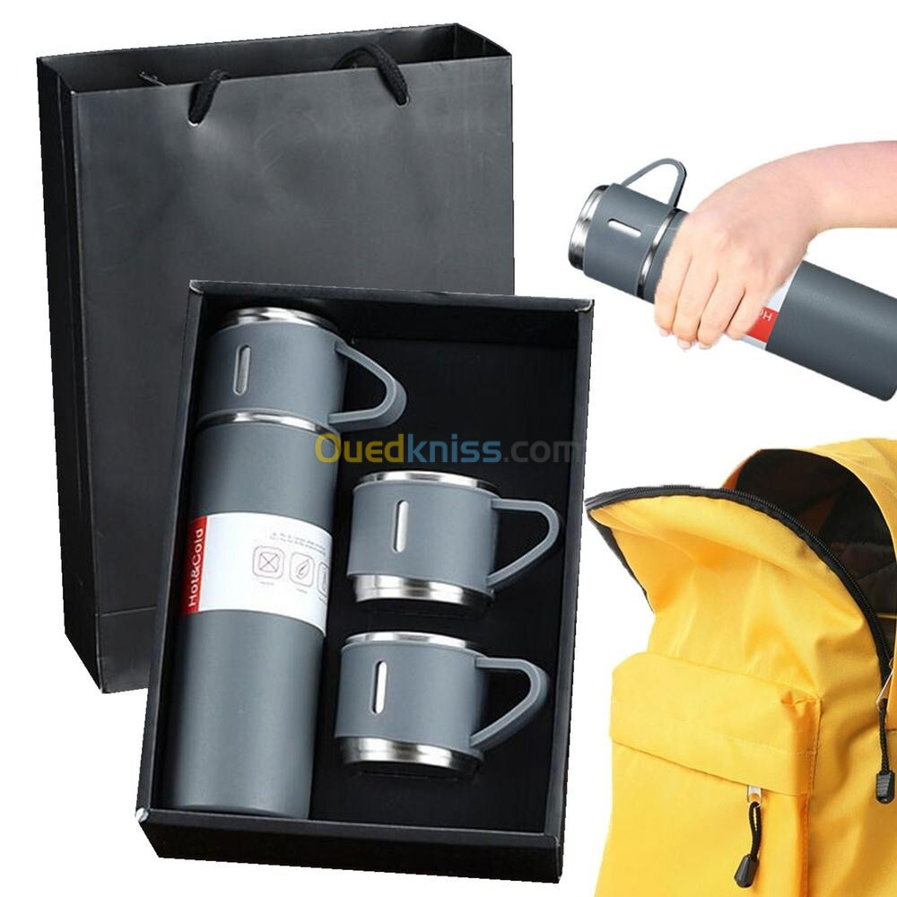 THERMOS CHOPE BOUTEILLE ISOTHERME INOX CHAUD ET FROID 3PCS 500ml