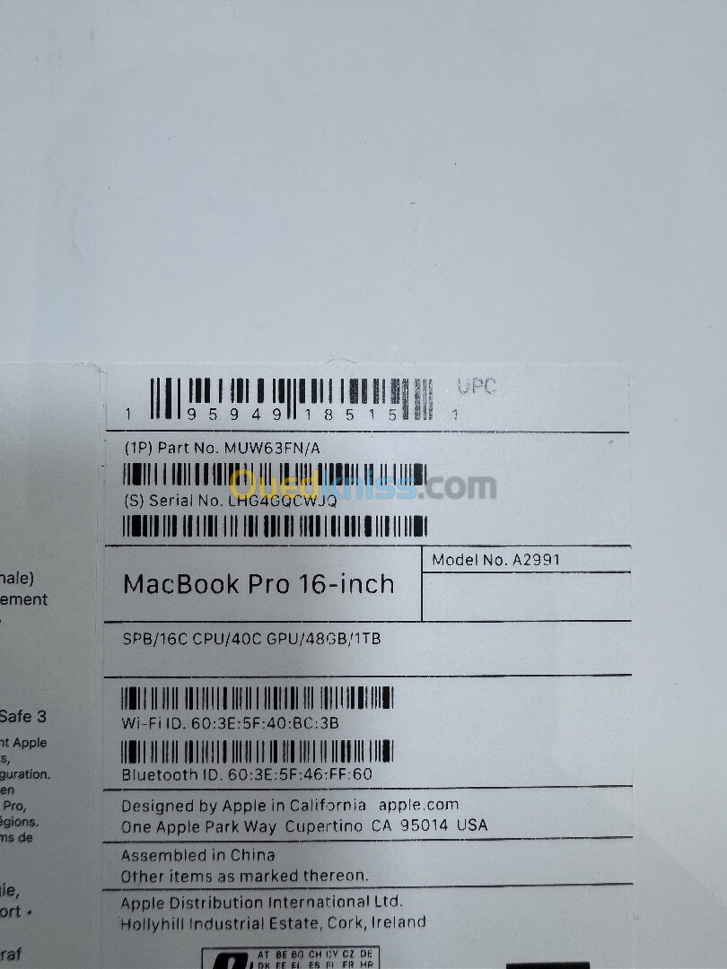 MacBook Pro M3 MAX 16 pouce 2024