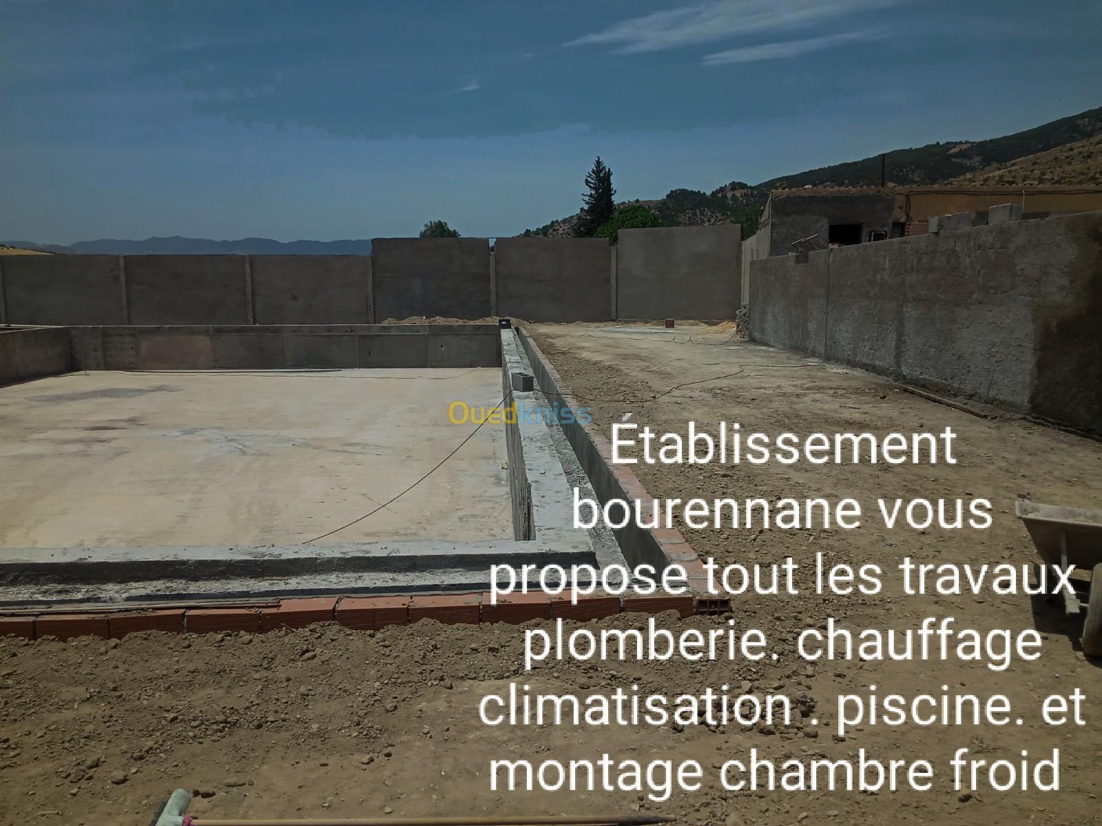 Établissement bourennane vous propose tout les travaux plomberie chauffage climatisation piscine