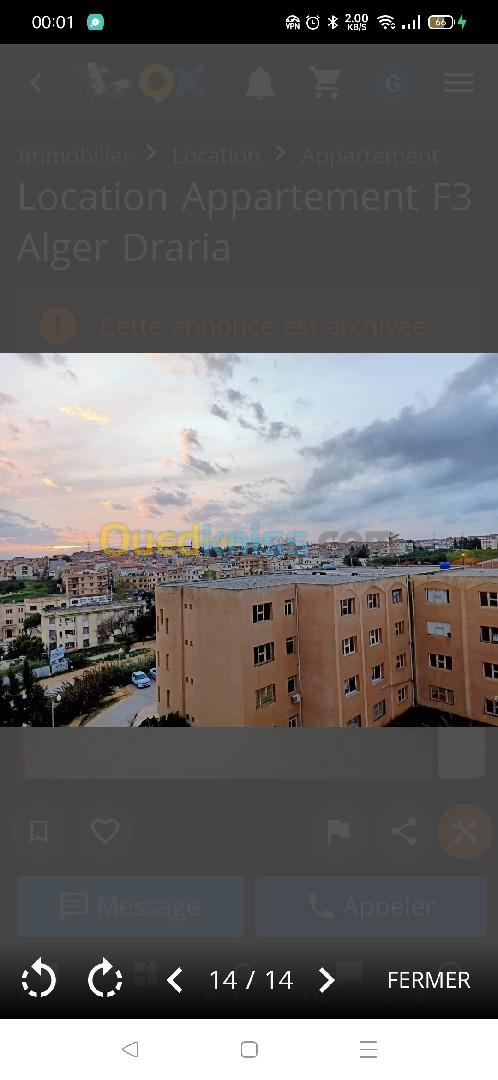 Location Appartement F3 Alger Draria