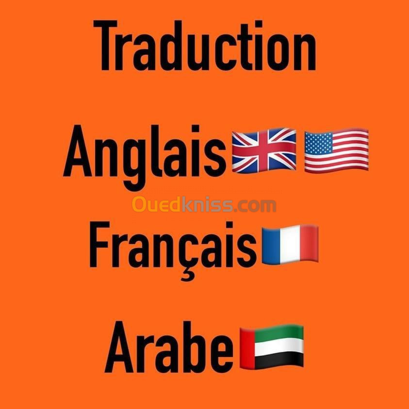 Traduction et Transcription (Anglais/Français/Arabe)