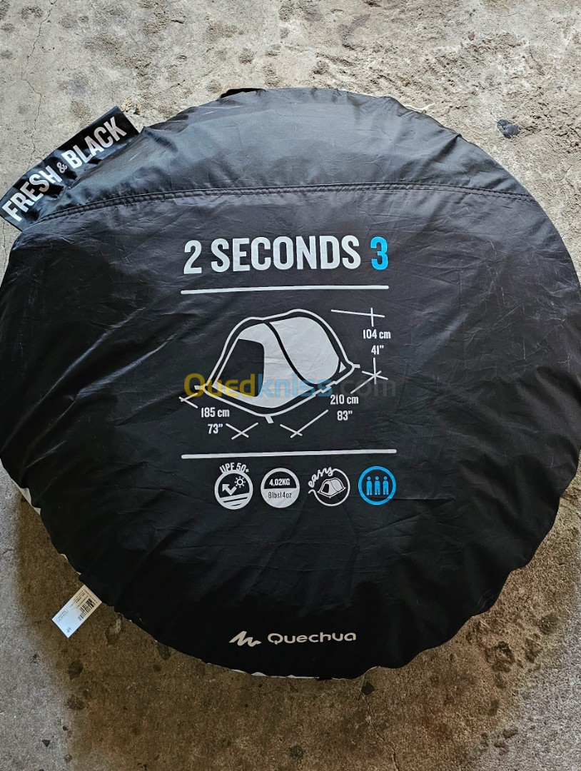 tente QUECHUA DECATHLON 2 SECONDS 3 FRESH &BLACK neuve 