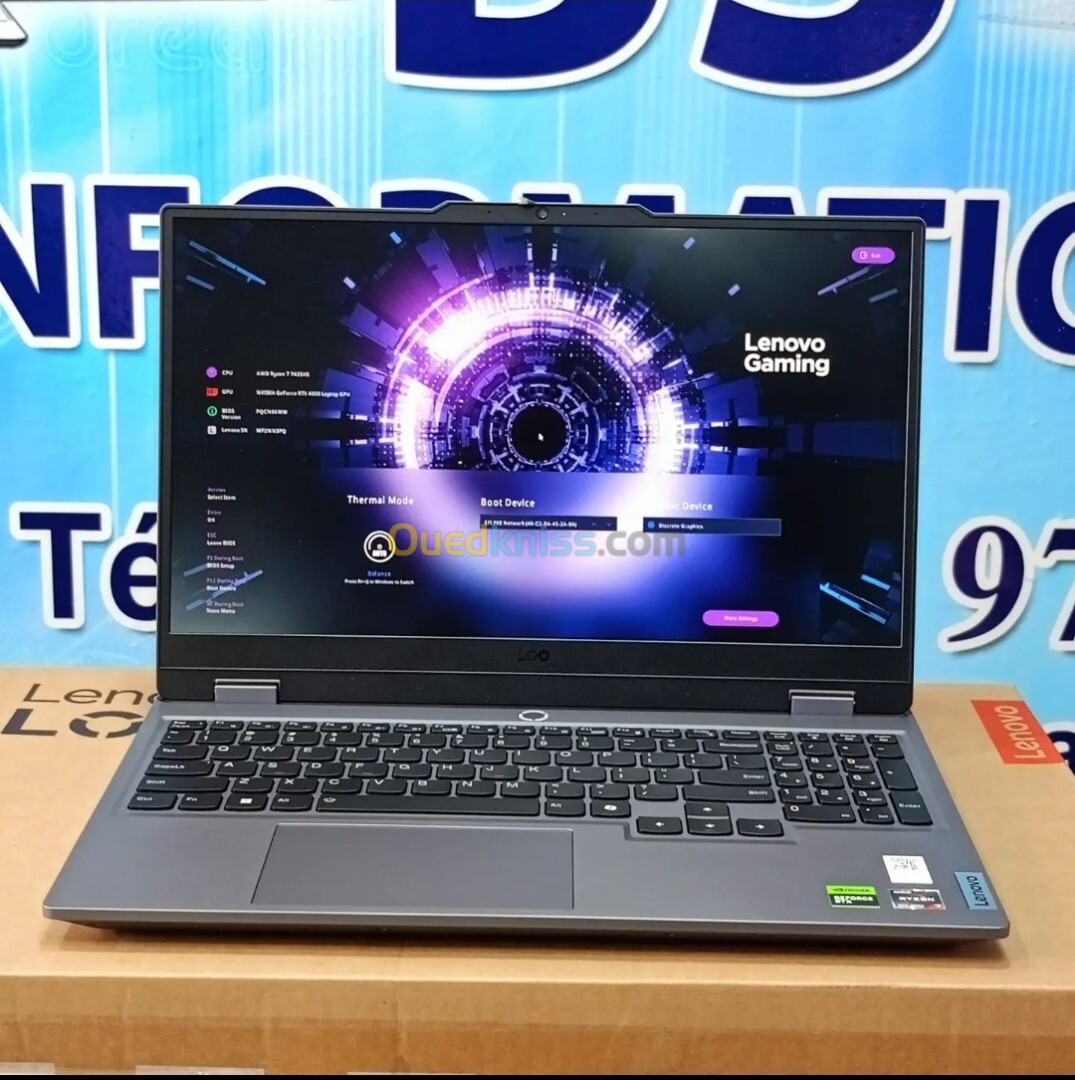 Lenovo LoQ 15ARP9 Ryzen 7 7435HS 24Go Ram DDR5 512Go SSD 15.6" FHD 144Hz RTX 4050 06Go