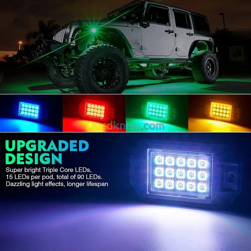 Jeep Éclairage châssis  led multicolores 
