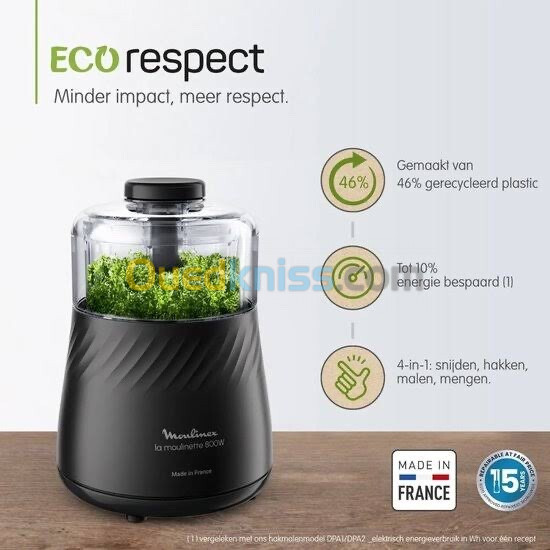 Hachoir la moulinette eco respect 800 watts 9500 da