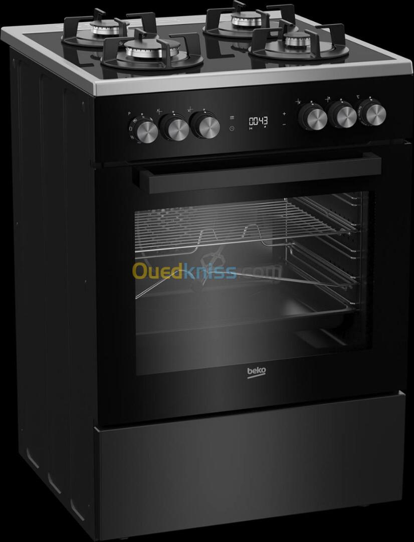 Cuisinière beko 60 cm noir four électrique 