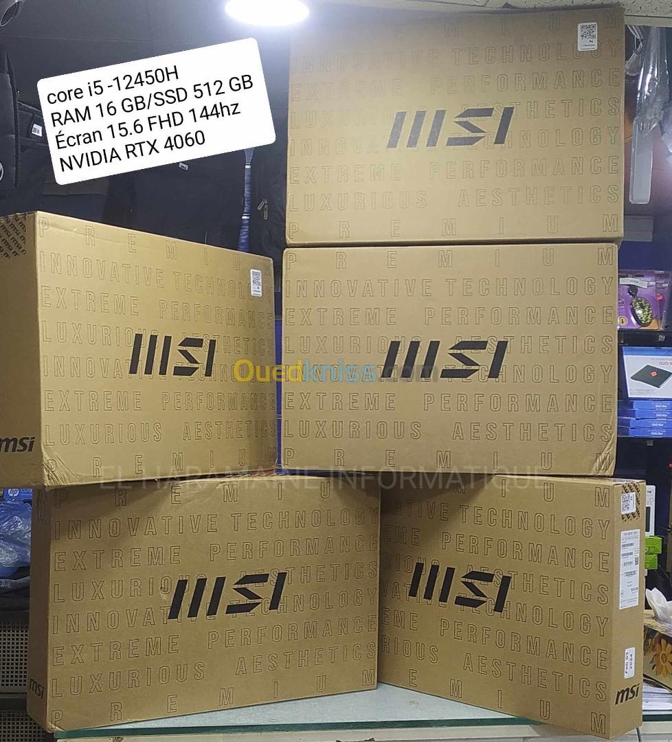 MSI Thin GF63 12VF-CORE i5-12th GENE /RTX 4060 8GO /RAM 16 GB  /SSD 512 GB /ECRAN 15.6 **VENDU**