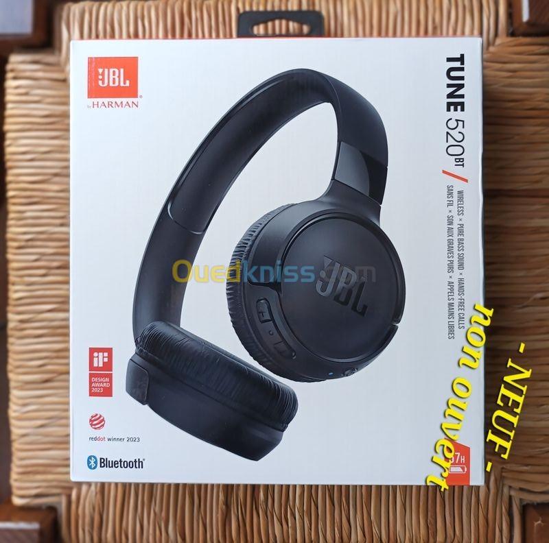 CASQUE JBL TUNE 520 BT - BLUETOOTH - SANS FIL -FAST CHARGING -PURE BASE - LÉGER & CONFORTABLE -NOIR 