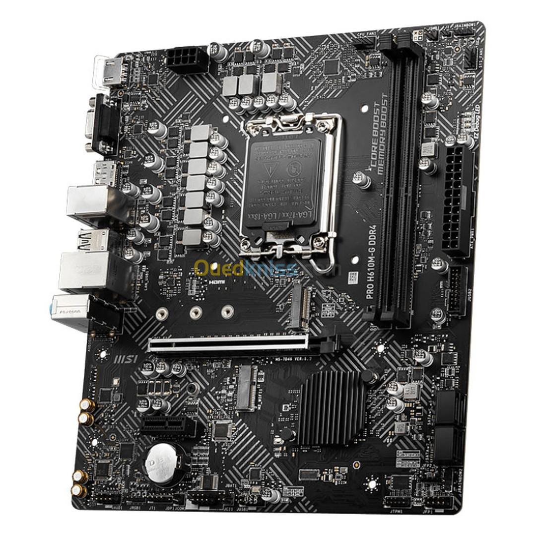 Carte mère MSI PRO H610M-G DDR4 Micro ATX Socket 1700 Intel H610 Express - 2x DDR4