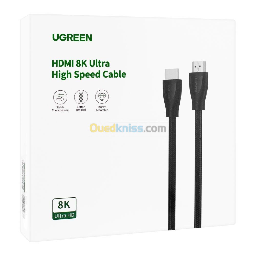 Câble HDMI UGREEN 8K Ultra HD Haute Vitesse 48Gbps HDMI 2.1 8K