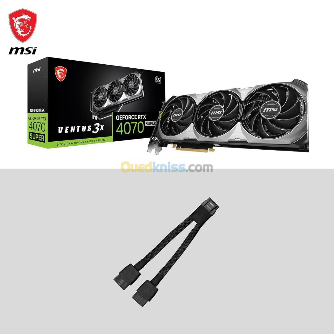 MSI GeForce RTX 4070 Super 12G Ventus 3X OC - 8K HDR - 12 Go GDDR6X - 2520 MHz - PCI Express - Noir 