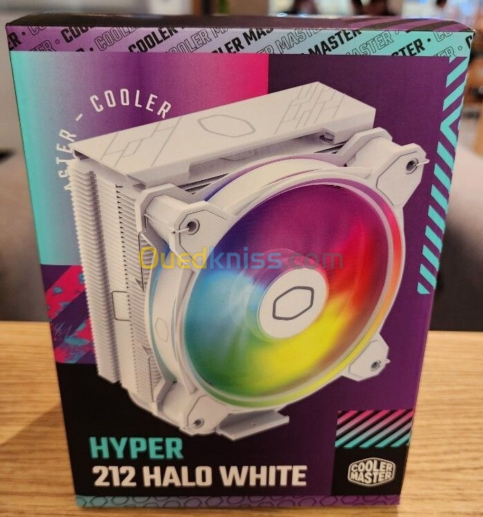 COOLER MASTER HYPER 212 HALO WHITE AIRCOOLING - 120mm ARGB FAN - SOCKET INTEL & AMD -ALUMINIUM-180W 