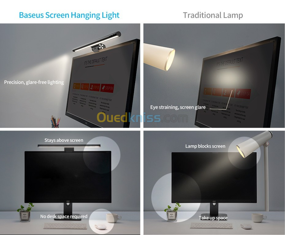 Baseus I-Wok Series Screen Hanging Light Fighting  Pro Source de lumière asymétrique USB