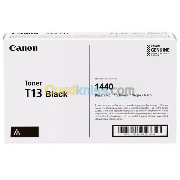 TONER TAMBOUR CANON T13 NOIR ORIGINAL - POUR I-SENSYS X1400 SERIES - X1440 SERIES - 10 500 PAGES - 