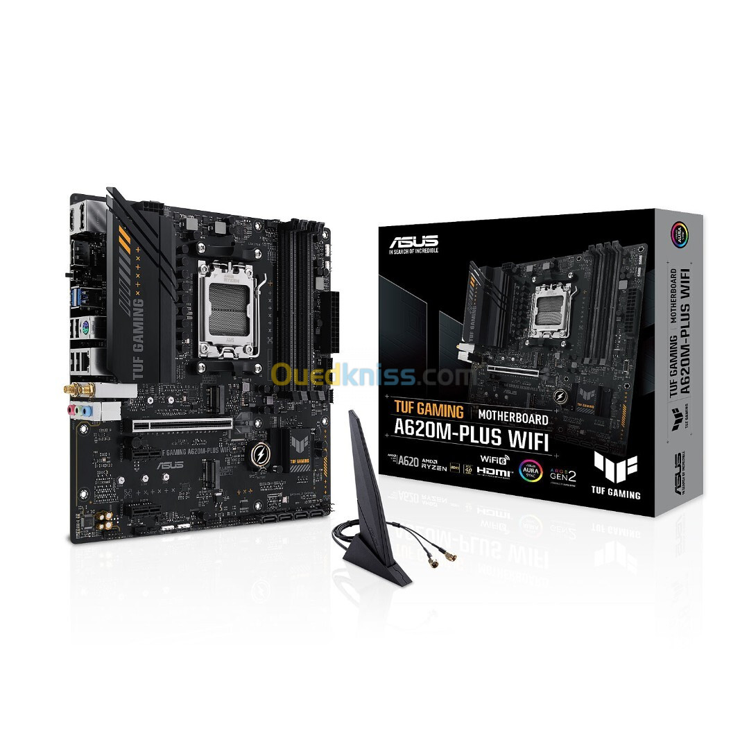 ASUS TUF GAMING A620M-PLUS WIFI - Micro ATX - AMD A620 - 4x DDR5 - M.2 PCIe 4.0 - USB 3.0 Wi-Fi 6 