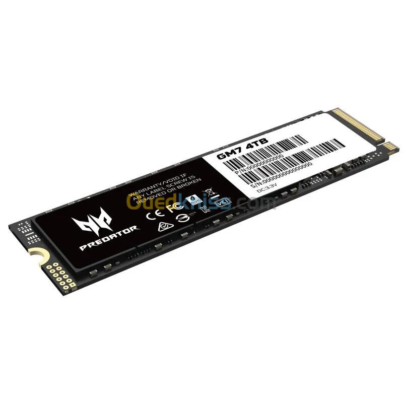 ACER PREDATOR GM7 - 4TO SSD M.2 - PCI EXPRESS 4.0 NVME - 7400 MO/S - 5,67W - PCB M.2 2280 - 