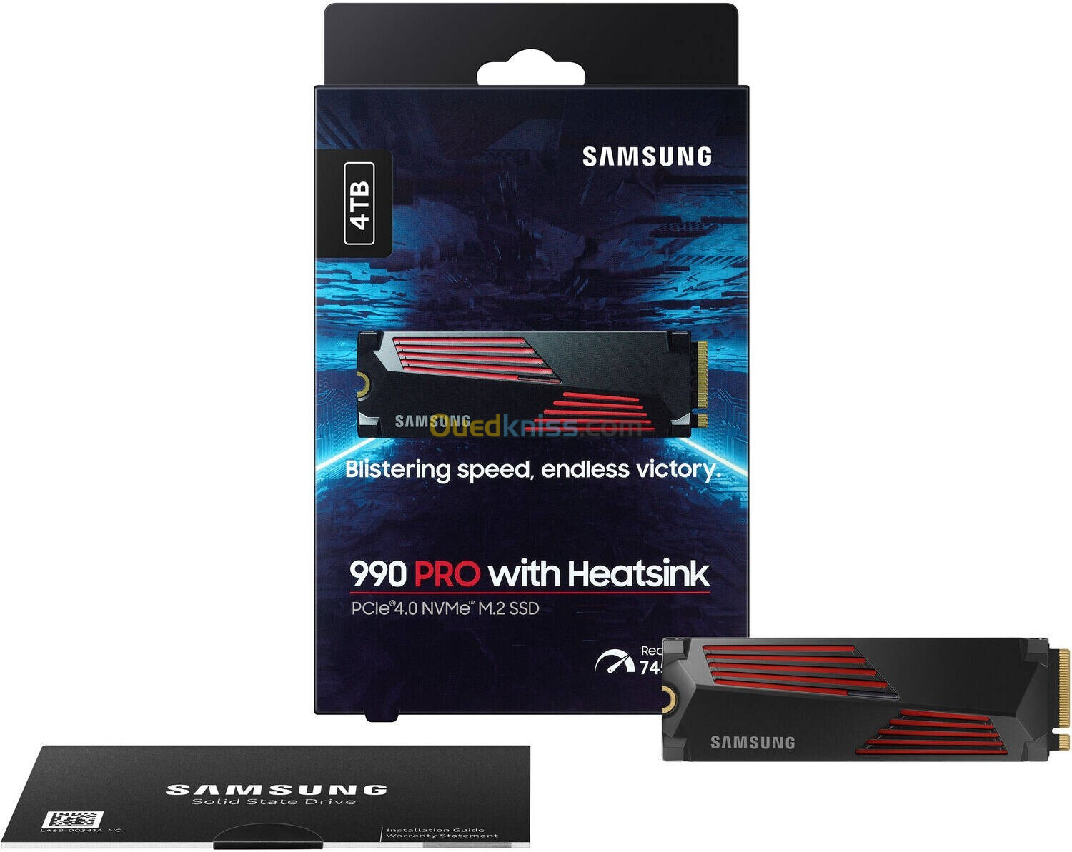 SAMSUNG SSD 990 PRO M.2 PCIE NVME 4TO WITH HEATSINK - 7450MBS - BLISTERING SPEED - ENDLESS VICTORY 