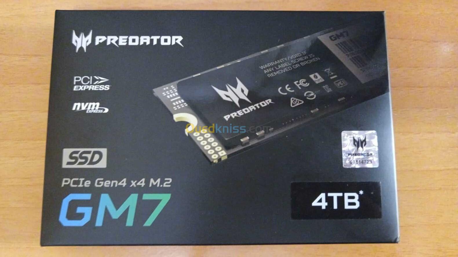 ACER PREDATOR GM7 - 4TO SSD M.2 - PCI EXPRESS 4.0 NVME - 7400 MO/S - 5,67W - PCB M.2 2280 - 