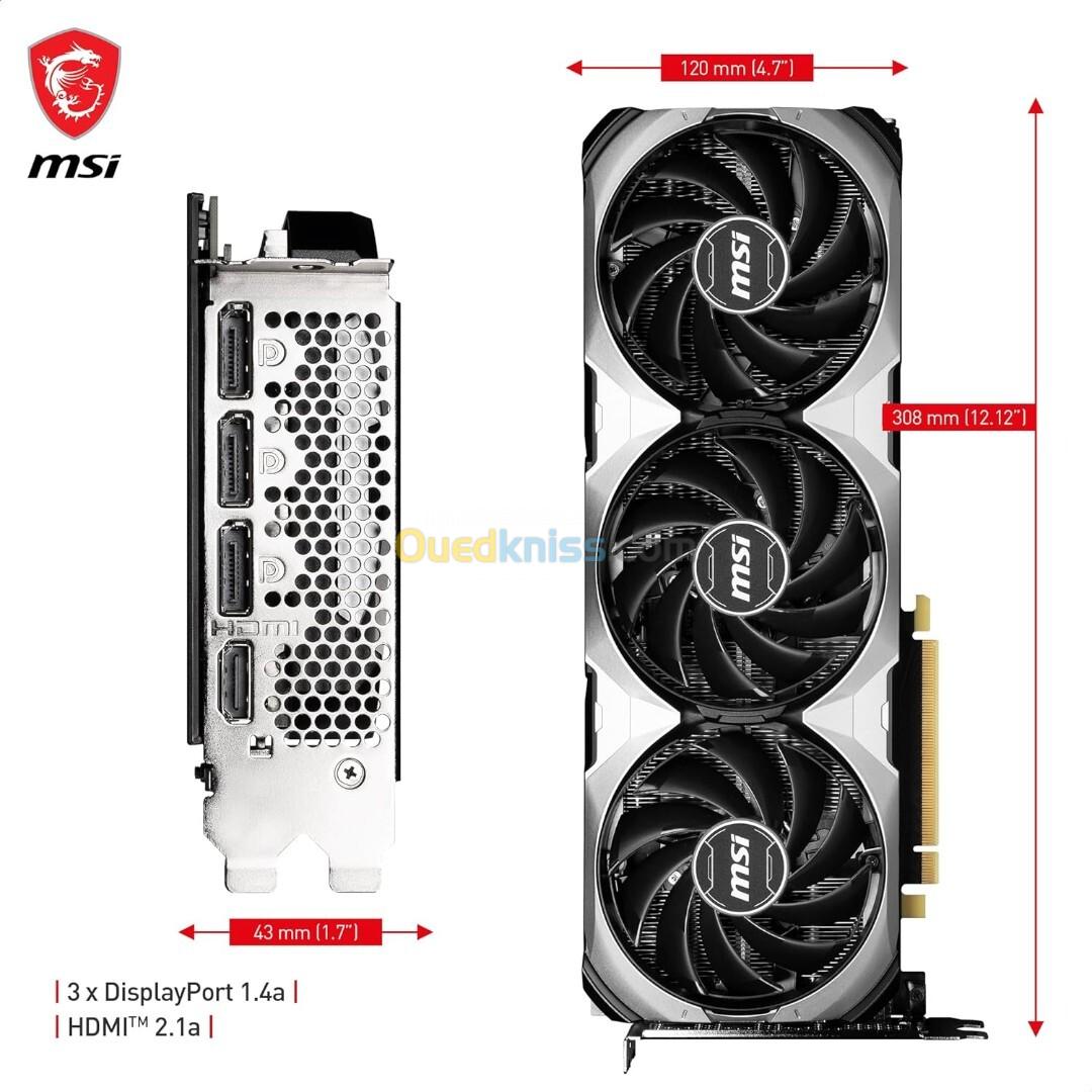 MSI GeForce RTX 4070 Super 12G Ventus 3X OC - 8K HDR - 12 Go GDDR6X - 2520 MHz - PCI Express - Noir 