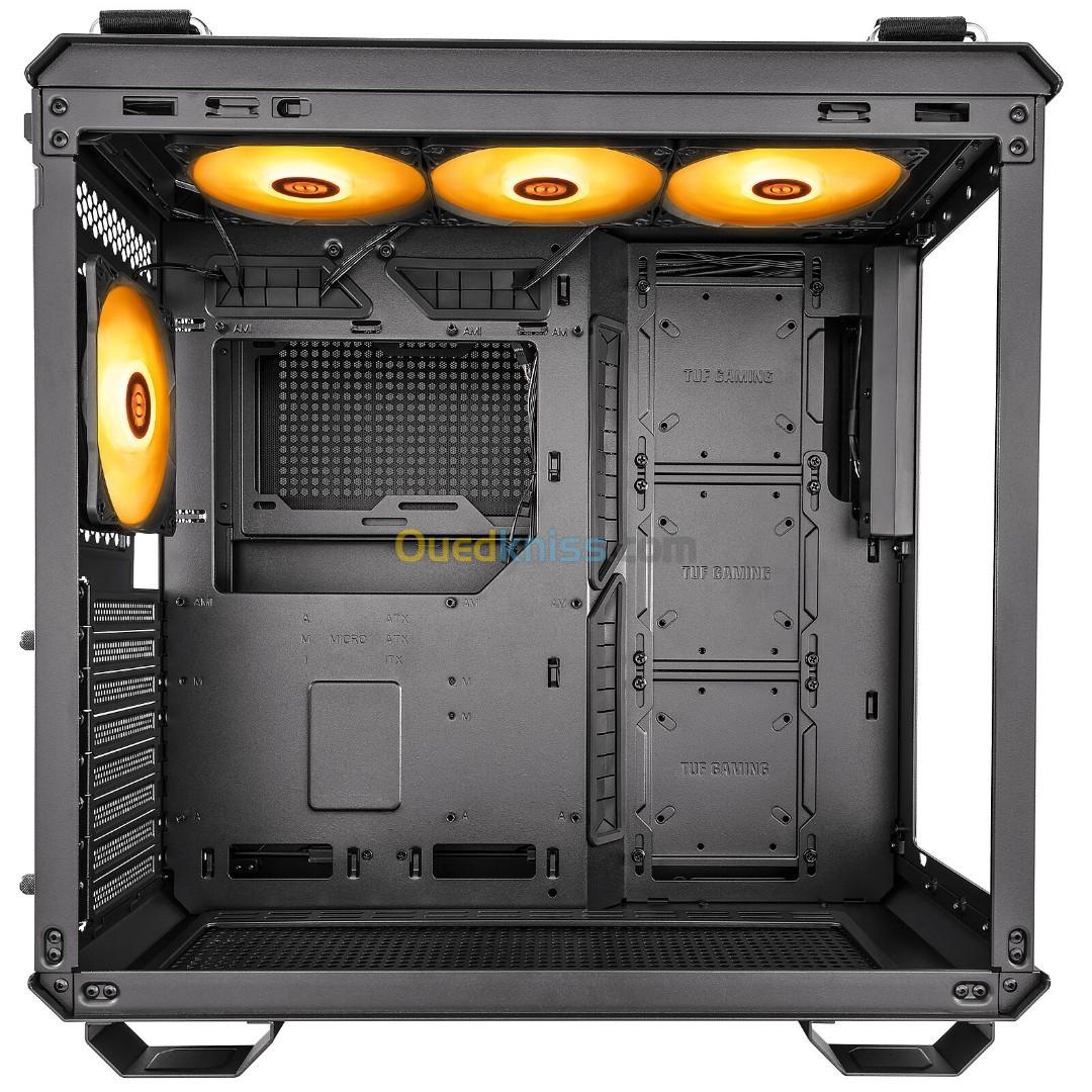 ASUS TUF GAMING GT502 PLUS - BOITIER GAMING - 4 FAN 120 MM - MICRO ATX - ATX/EPS - NOIR & BLANC