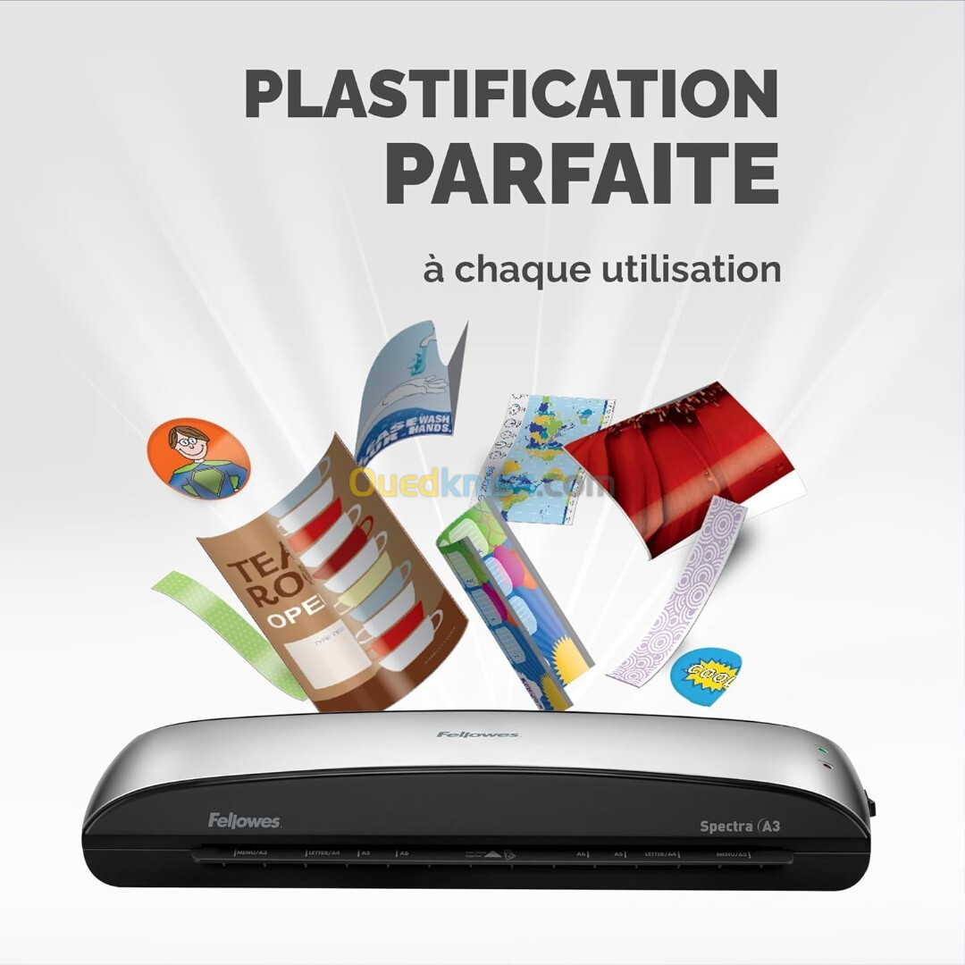 FELLOWES PLASTIFIEUSE SPECTRA A3 LAMINATOR - 125 MICRONS - ANTI-BOURRAGE - PAPIER & PHOTOS