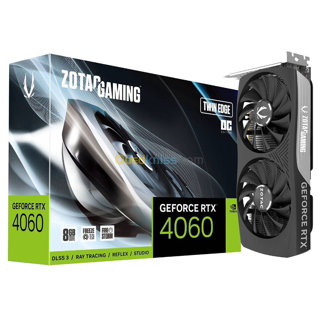 ZOTAC GeForce RTX 4060 Twin Edge OC - 8Go GDDR6 - 17000 MHz - 4K UHD - PCI EXPRESS 4.0 - HEATSINK