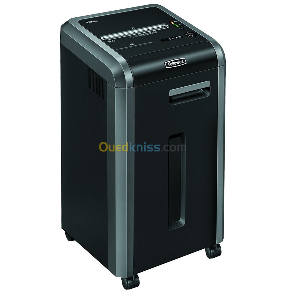 FELLOWES DESTRUCTEUR DE DOCUMENTS 225CI COUPE DROITE P2 - 60 LITRE - CARTES DE CRÉDIT - TROMBONES 