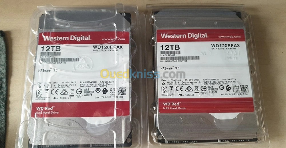 WD RED 12To NAS - 3.5" - SATA 6.0 Gb/S - Disque dur interne - 7200 RPM - WD121KFBX