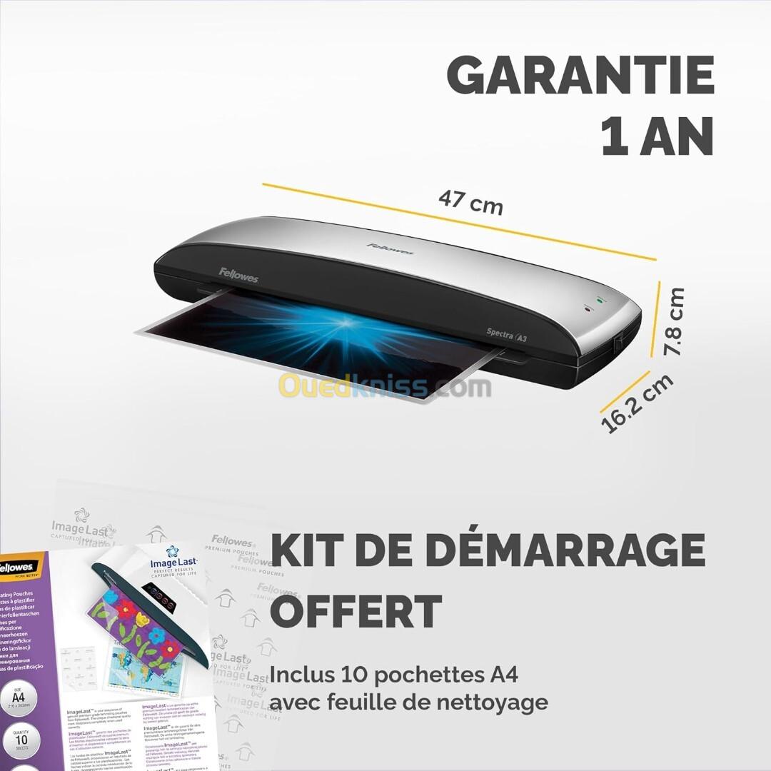 FELLOWES PLASTIFIEUSE SPECTRA A3 LAMINATOR - 125 MICRONS - ANTI-BOURRAGE - PAPIER & PHOTOS