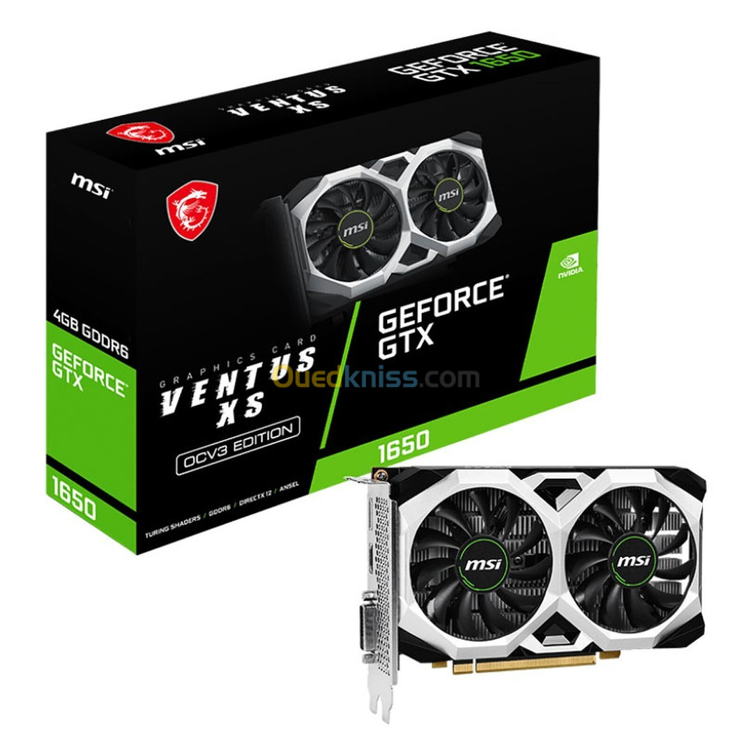 MSI GEFORCE GTX 1650 D6 VENTUS XS OCV3 -  4Go GDDR5 - HDMI/DVI - PCI Express - 4K UHD - 12000 MHz