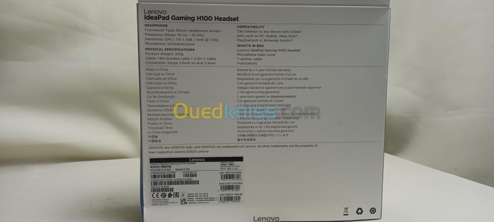 Lenovo H100 Casque IdeaPad Gaming Filaire avec Micro 