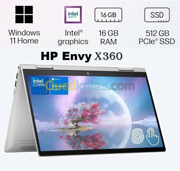 HP Envy X360 ES1023DX Intel Core 7-150U 16G 512G SSD 14" FHD Touch Screen,  FINGER PRINT, Win 11