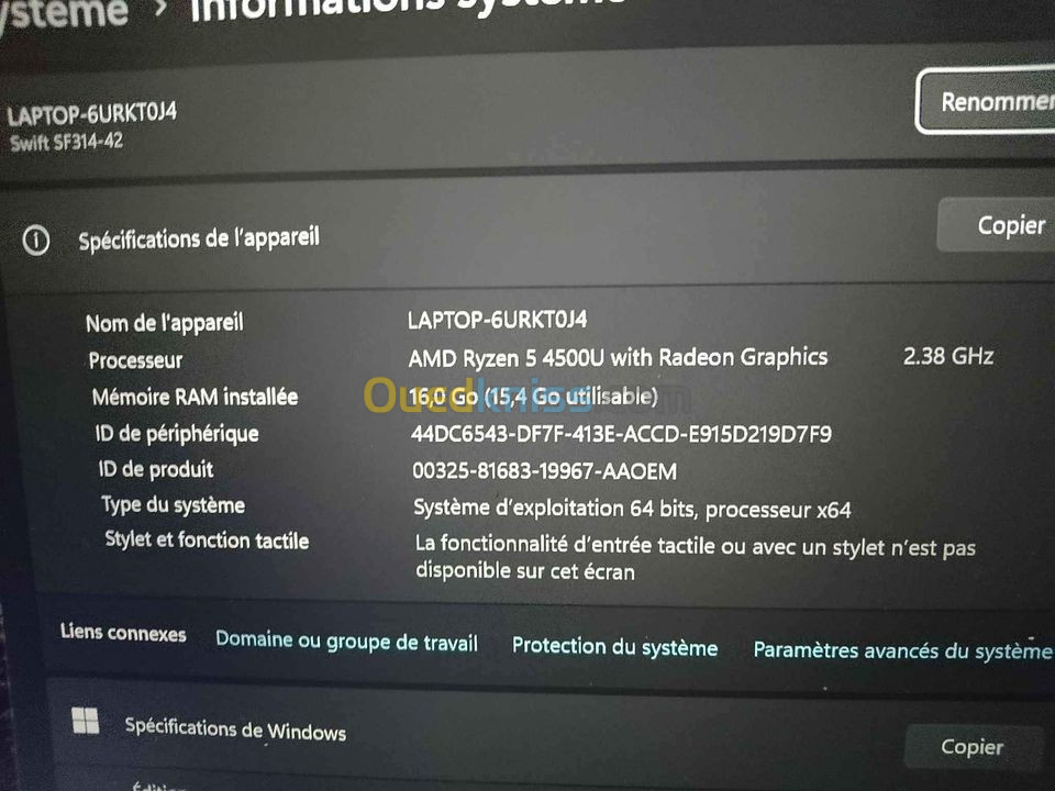 ACER R5 4500U 16GB 1To SSD