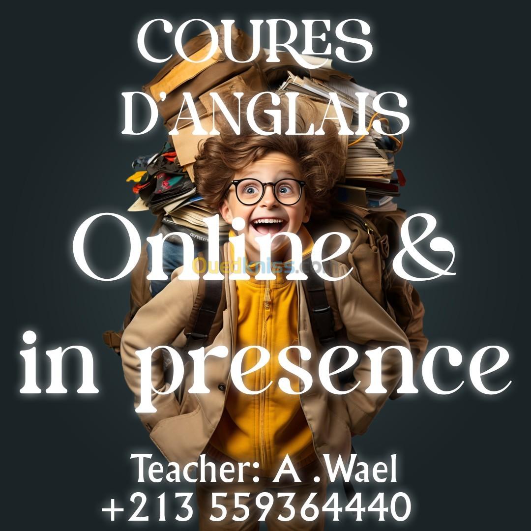 Cours d'Anglais pour etudiant et professionnels En ligne et en presential