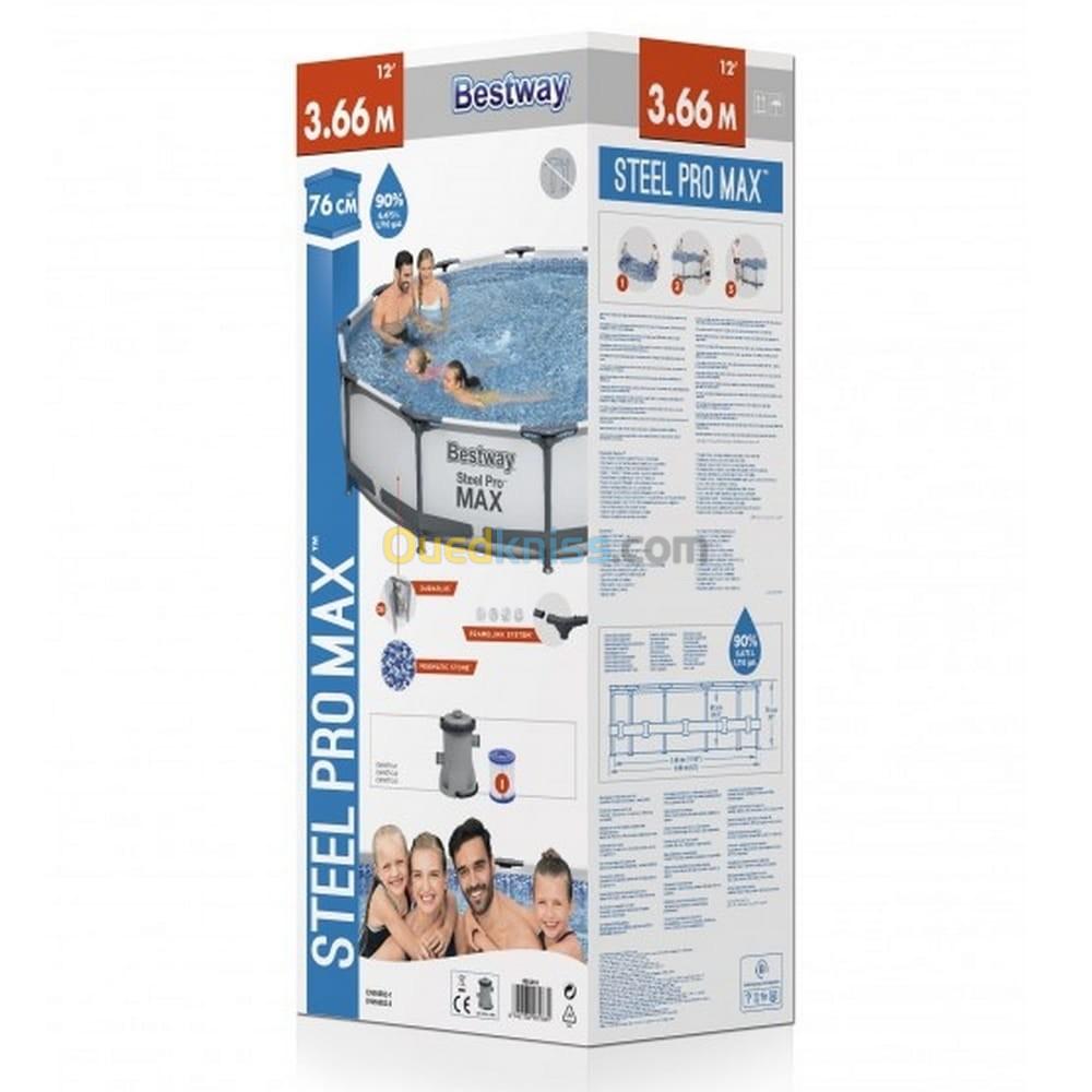 Piscine -Bestway 56416 - Steel Pro - pompe et filtre 366*76 cm