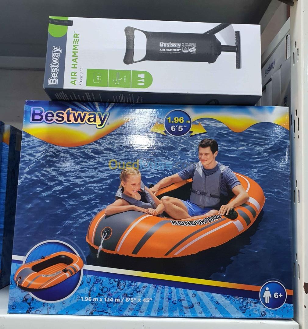 قارب سباحة bestway kondor 2000 + مضخة هواء للنفخ