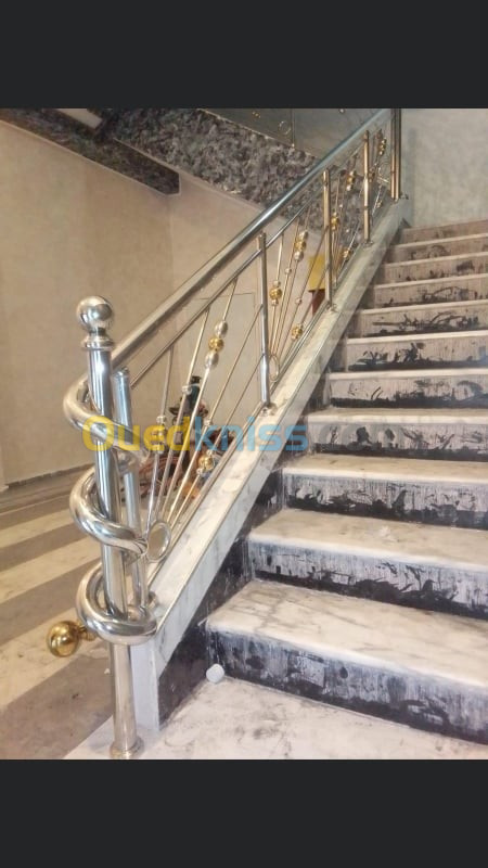 Rampe d'escalier en inox