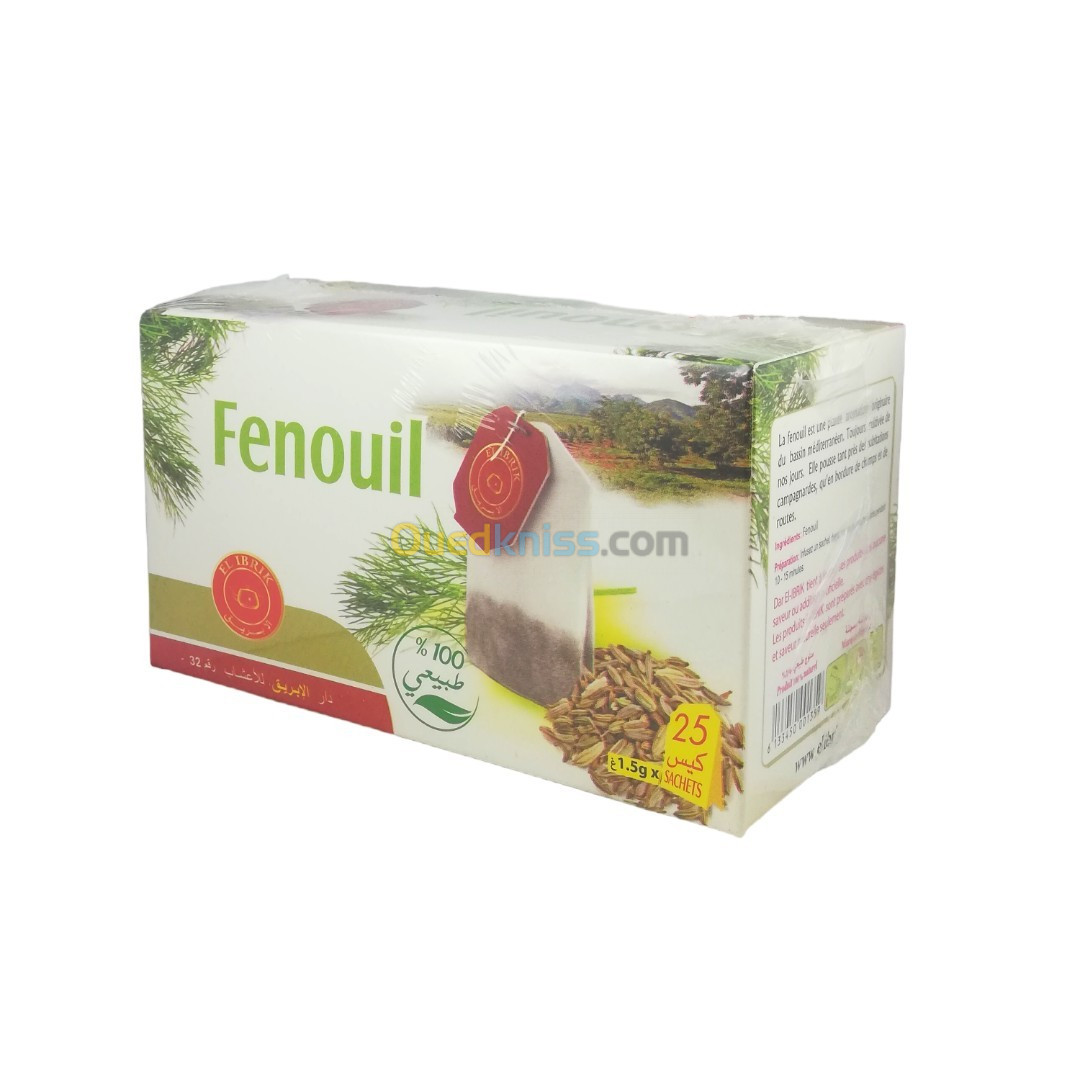 Tisane de Fenouil en Sachet d'Infusions 25 Sachets de 1.5g